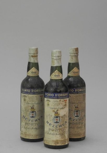 null 3 bouteilles PORTO "Rezerva", Pinto dos Santos 1949 (ets, TLB)