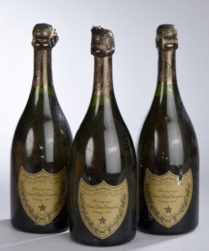 null 3 bouteilles CHAMPAGNE "Dom Pérignon", Moët & Chandon 1969 (1 ela)