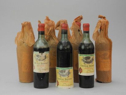 null 8 bouteilles CH. ROUGET, Pomerol 1938 (3 MB, 1B, 3V et 1 V eta)