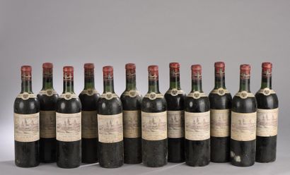 null 12 bouteilles CH. COS-D'ESTOURNEL, 2° cru Saint-Estèphe 1964 (es, 4 J, 5 TLB,...