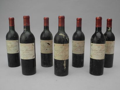 null 7 bouteilles CH. BRANAIRE-DUCRU, 4° cru Saint Julien 1964 (elt, 1 LB, 3 MB dont...