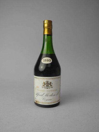 null 1 bouteille COGNAC "Grande Champagne", A. Morton 1893 (es, tachée, LB)