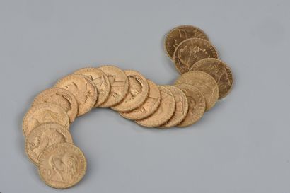 Seize PIÈCES de 20 francs en or 1908