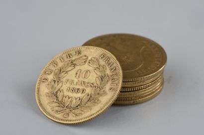 null Dix PIÈCES de 10 francs en or 1851 à 1905