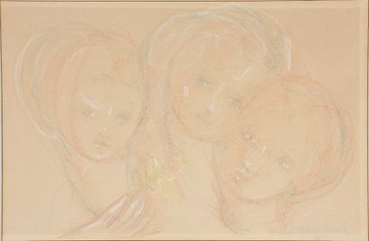 Jean SAUSSAC (1922 - 2005) 
Les Trois Grâces.
Dessin au pastel signé et daté 70 en...