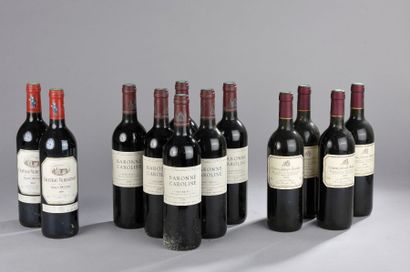 null Ensemble de 12 bouteilles : 2 bouteilles ch. Verdignan, Haut-Médoc 1993 / 4...
