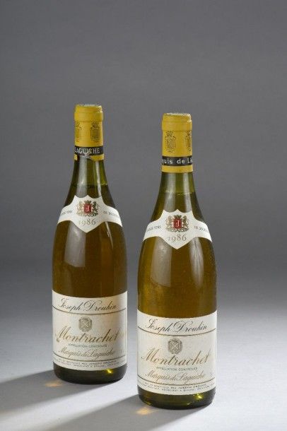 null 2 bouteilles Montrachet "Marquis de Laguiche", Drouhin 1986 (elt, 1TLB)