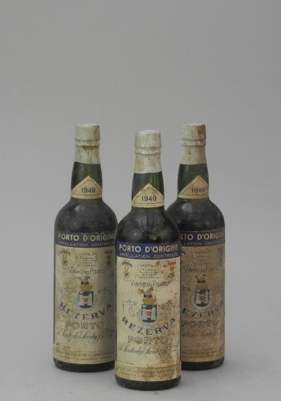 null 3 bouteilles PORTO "Rezerva", Pinto dos Santos 1949 (ets, TLB)