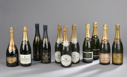 null Ensemble de 11 bouteilles Champagne : 3 bouteilles Jacquart / 3 bouteilles Pierre...