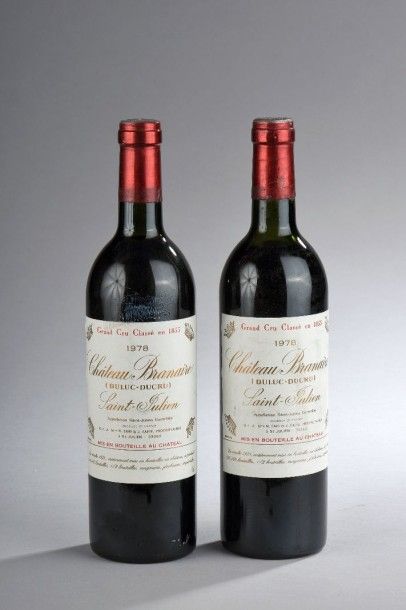 null 2 bouteilles ch. Branaire Ducru, 4° cru Saint-Julien 1978 (1 TLB, 1MB)