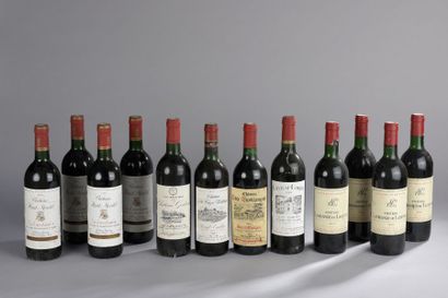 null 12 bouteilles Saint-Emilion divers (Corbin 1983 et divers 1985 et 1986)