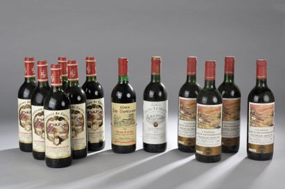 null 12 bouteilles Saint-Emilion divers 1985 et 1988