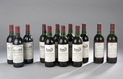 null 12 bouteilles Lussac-Saint-Emilion divers 1988 et 1990