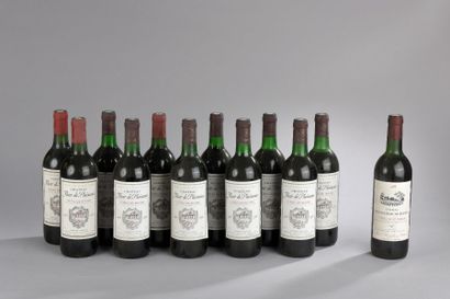 null 12 bouteilles Côtes de Bourg divers 1988 et 1990
