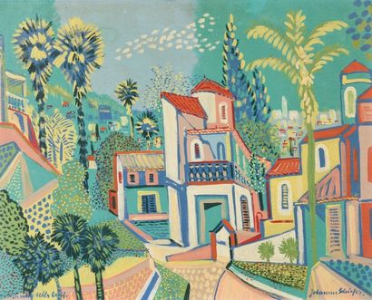 * Johannes SCHIEFER (1896 - 1979) 
«Beverly Hills, California».
Huile sur toile signée...