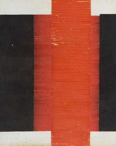 * Jo PITRAU (né en 1940) 
Composition en rouge et noir, composition bleue.
Deux techniques...