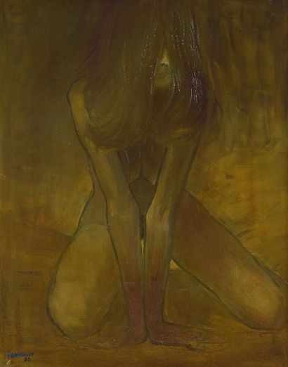 Roger LANDAULT (1919-1983) «Yoga».
Huile sur toile signée et datée 70 en bas à gauche,...