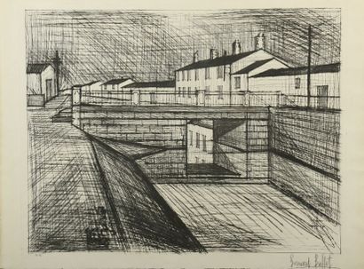 Bernard BUFFET (1928 – 1999) 
Le Canal, 1955.
Pointe sèche. Épreuve d’artiste annotée...