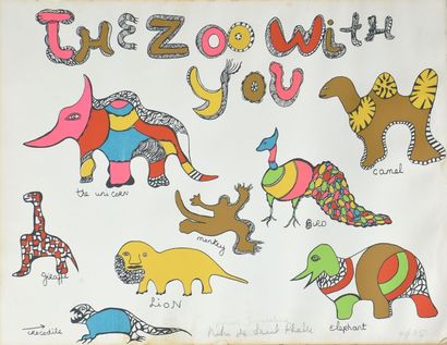 NIKI DE SAINT PHALLE (1930 - 2002) 
The zoo with you.
Lithographie en couleurs numérotée...
