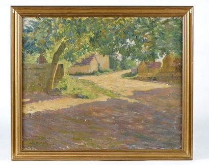 null André MARCHAND (1877-1951). A l'ombre des arbres. Huile sur toile signée en...