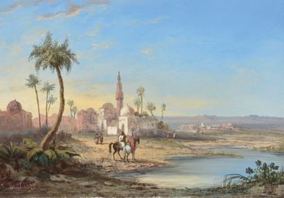 Paul B. PASCAL (Toulouse, 1832 - Québec, c. 1903) * Paysages orientalistes.
Paire...