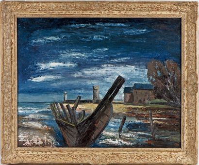 Anders OSTERLIND (Lépaud, 1887 - Paris, 1960) Bord de mer.
Huile sur toile signée...