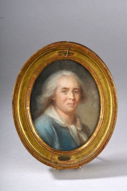 null Ecole française du XVIIIe siècle. / Portrait présumé de Buffon en chemise bleue....
