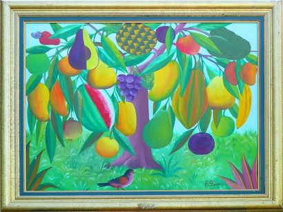 PIERRE Fernand « L'arbre aux fruits » Huile sur toile - SBD - 51 x 60