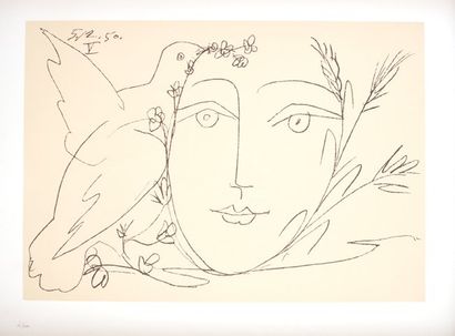 Picasso Pablo d'après Le visage de la paix, 1950 Sérigraphie sur papier SBD - 28x40...