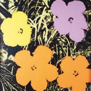 Andy Warhol Flowers Screenprint sur papier marouflé sur carton Tamponé au dos - 93x93...