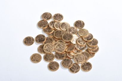 null Cinquante pièces en or de vingt Francs Coq (1898 - 1914).