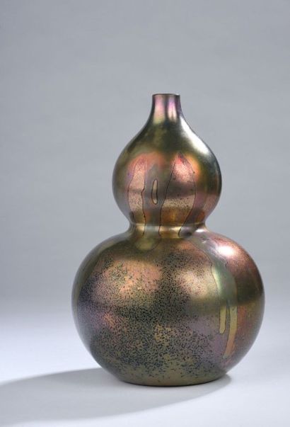 null Clément MASSIER (Vallauris, 1844 - Golfe-Juans, 1917), Golfe Juans. Vase coloquinte...