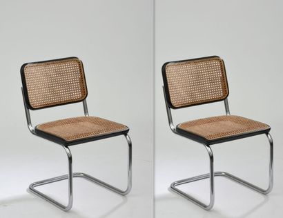 null Marcel BREUER (1902 - 1981) pour THONET. Paire de chaises modèle S32 à dossier...