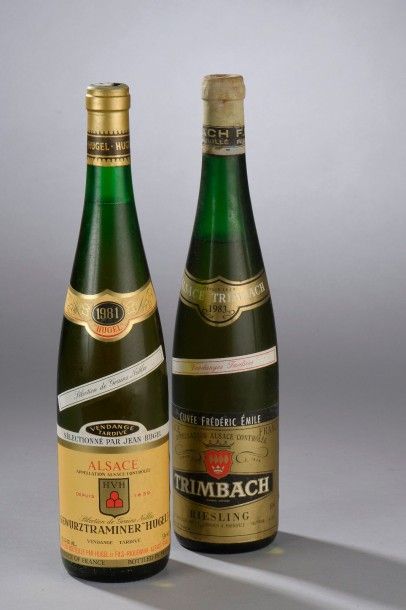 null Ensemble de 2 bouteilles : 1 bouteille GEWURZTRAMINER SGN Hugel 1981 et 1 bouteille...