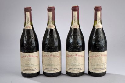 null 4 bouteilles CHÂTEAUNEUF-DU -PAPE, Beaucastel 1988 (rouge) (es et fanées)