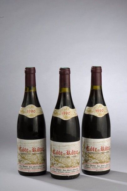 null 3 bouteilles CÔTE-RÔTIE, Jamet 1990 (une étiquette fanée)