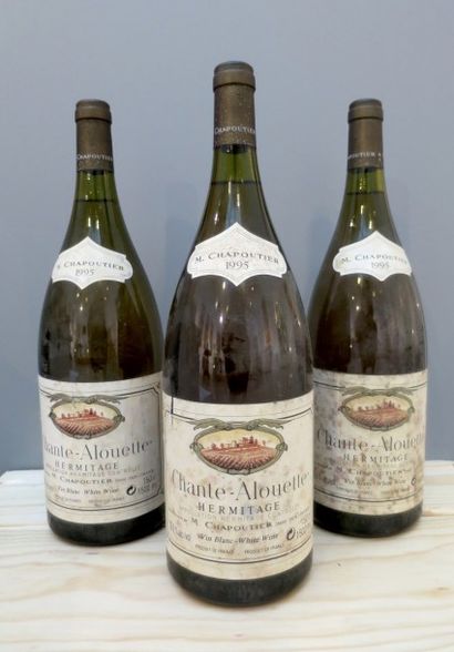 null 3 magnums HERMITAGE, "Chant alouette", Chapoutier 1995 (blanc)