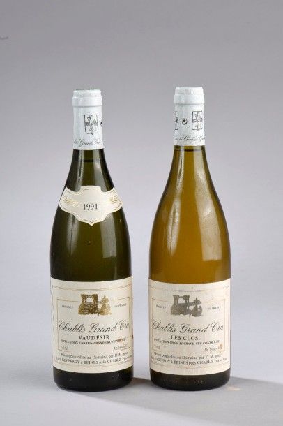 null 2 bouteilles CHABLIS, "Grand cru", Alain Geoffroy (un les clos et un vaudésir...