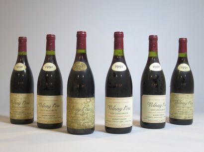 null 6 bouteilles VOLNAY, "Les Caillerets", Joseph Voillot 1995 (1 ets, elt, 2 e...