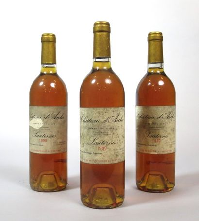 null 3 bouteilles Château d'ARCHE, 2° cru Sauternes 1990 (ets)