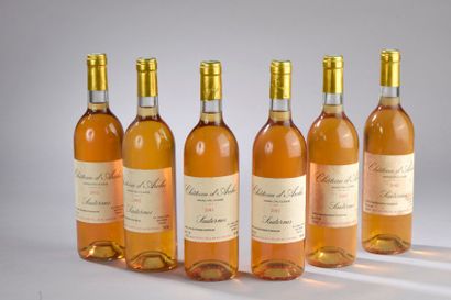 null 6 bouteilles Château d'ARCHE, 2° cru Sauternes, 4 bouteilles de 2002 et 2 bouteilles...