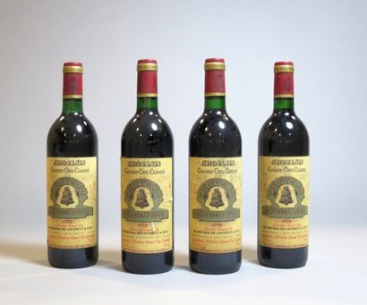 null 4 bouteilles Château ANGELUS, 1er Grand Cru St-Emilion 1990 (1 etla)
