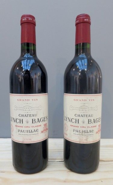 null 2 bouteilles Château LYNCH-BAGES, 5ème cru Pauillac 1990