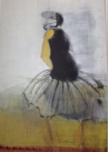 null Jérôme BOREL. "La danseuse". Huile et acrylique sur toile. Signée et datée 2005....