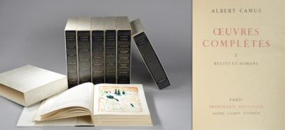 null CAMUS (Albert). Œuvres complètes. Paris, Sauret, 1962. 7 volumes in-4° en feuilles...