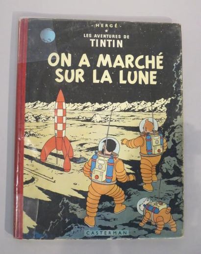 null LES AVENTURES DE TINTIN "On a marché sur la lune" par Hergé édition originale...