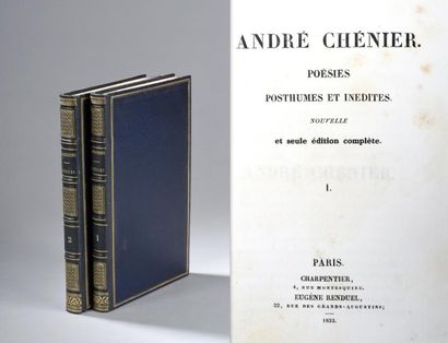 null CHÉNIER (André). Poésies posthumes et inédites. Paris, Charpentier & Eugène...