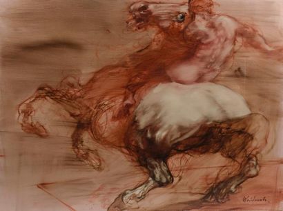 null Claude WEISBUCH (Thionville, 1927 - Paris, 2014). / « Un cavalier ». / Huile...