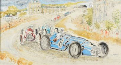 null Jacques DULERY-REYVAL (né à Paris en 1926). / Louis Chiron au volant de sa Talbot-Lago...