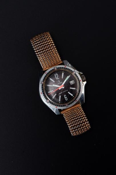 YEMA Montre bracelet d'homme, en métal, la montre de forme ronde, cadran émaillé...